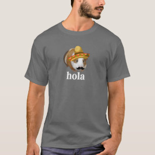 CAMISETA DIVERTIDO JUGADOR MEXICANO GUINEA PIG HOLA HELLO T
