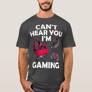 Camiseta Divertido Jugador Regalo Auriculares No Pueden Esc