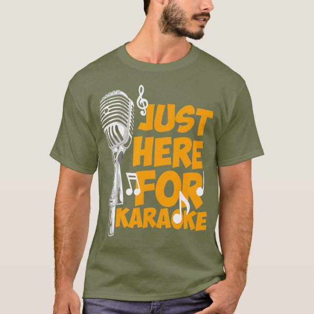 Camiseta Divertido Karaoke Diciendo - Acá Para Karaoke - (Anverso)