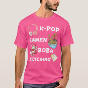 Camiseta Divertido Kawaii K-Pop Ramen Boba Bubble Tea Sketc