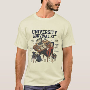 Camiseta Divertido "Kit de supervivencia universitario" par
