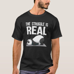 Camiseta Divertido La Lucha Es Real Panda Lindo Yoga Hombre