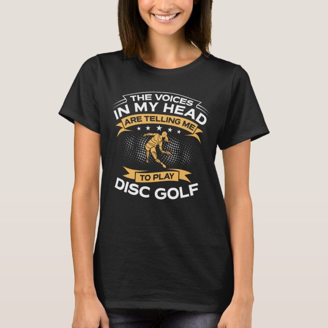 Camiseta Divertido las voces en mi golf principal del disco (Anverso)
