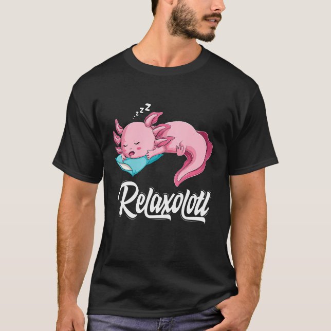 Camiseta Divertido Lazy Axolotl Relaxolotl Sleep Nap Men W (Anverso)