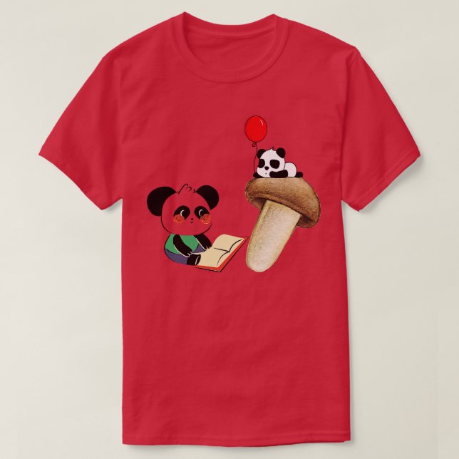 Camiseta Divertido lector de Panda (Diseño del anverso)