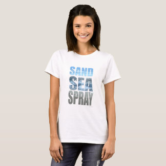 Camiseta Divertido lema de viaje en playa de arena y spray
