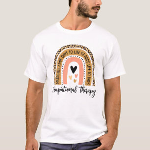 Camiseta Divertido leopardo arcoiris de terapia ocupacional