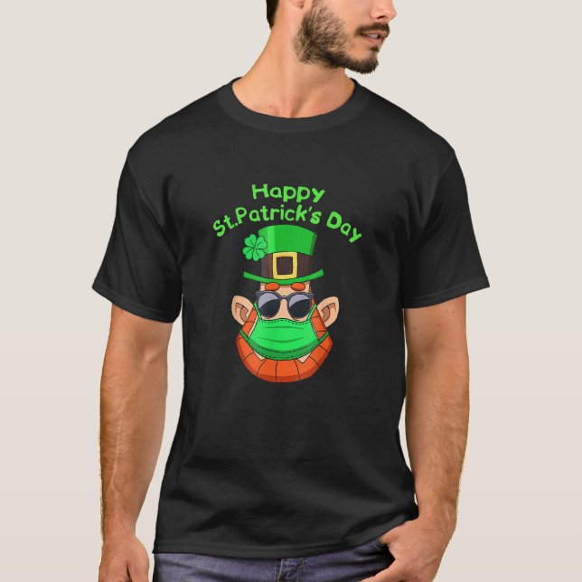 Camiseta Divertido Leprechaun En La Máscara De Gafas De Sol (Anverso)