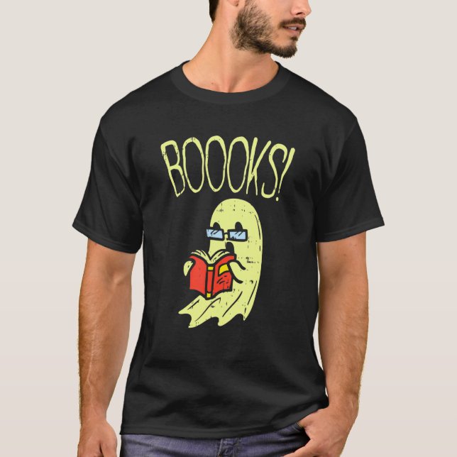 Camiseta Divertido libro fantasma leyendo escuela de profes (Anverso)