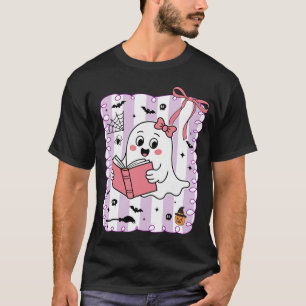 Camiseta Divertido libro fantasma leyendo Halloween precoz