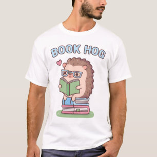 Camiseta Divertido libro Hog Pun, Cute Hedgehog ama leer