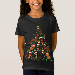 Camiseta Divertido lindo Dachshund árbol de Navidad Mascota