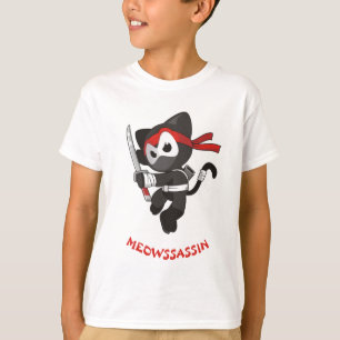 Camiseta Divertido lindo de Meowssassin del gato de Ninja
