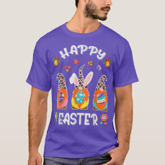 Camiseta Divertido lindo Tres Gnomes Bunny Holding Egg Happ