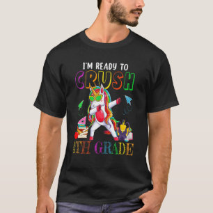 Camiseta Divertido Listo Para Aplastar 4to Grado Unicornio
