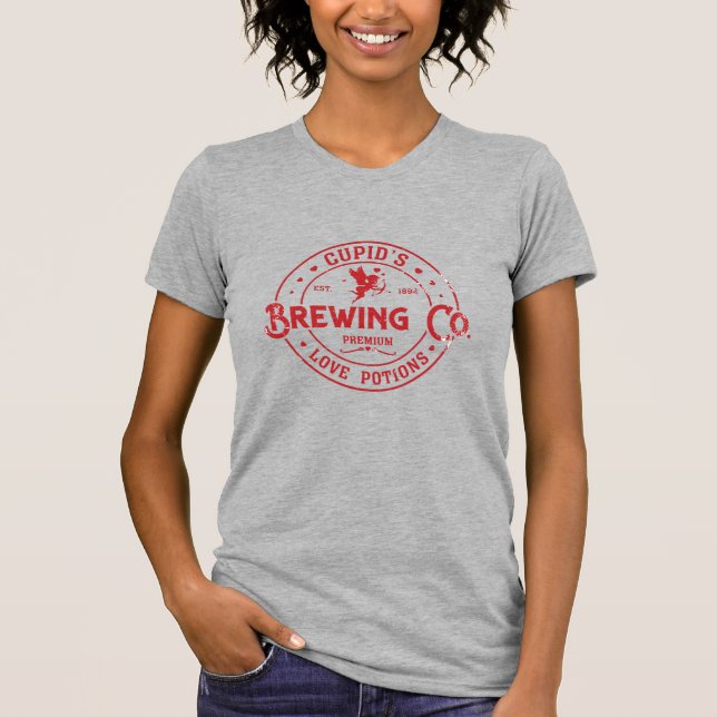 Camiseta Divertido logo de San Valentín con el trébol rojo  (Anverso)