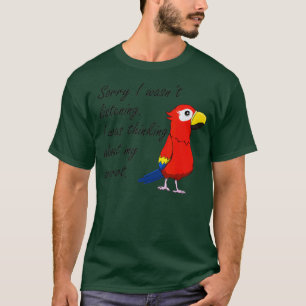 Camiseta Divertido loro pensando sobre el pájaro