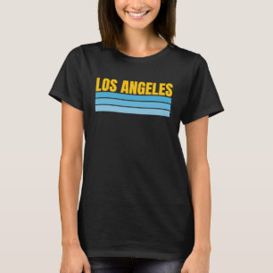 Camiseta Divertido Los Angeles Powder Blue Yellow Retro Str