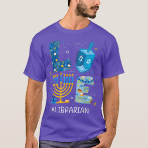 Camiseta Divertido maestro bibliotecario de LOVE Menorah Je