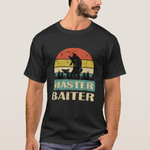 Camiseta Divertido maestro pescador baiter hombres de la pe