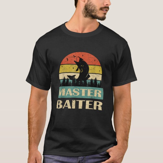 Camiseta Divertido maestro pescador baiter hombres de la pe (Anverso)