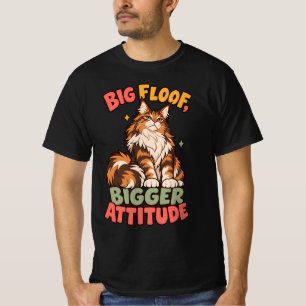 Camiseta Divertido Maine Coon Orange Tabby Caricatura Actit