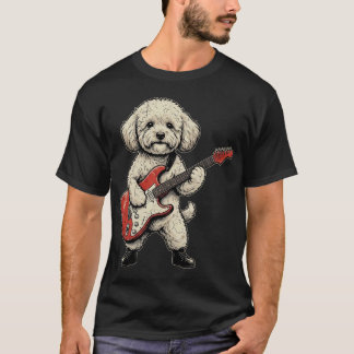 Camiseta Divertido Maltipoo tocando guitarra eléctrica Vint
