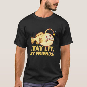 Camiseta Divertido Manténganse Iluminados Mis Amigos Pez Li