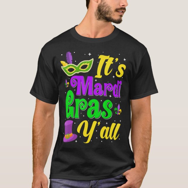 Camiseta Divertido Mardi Gras Fiesta máscara su mardi Gras  (Anverso)