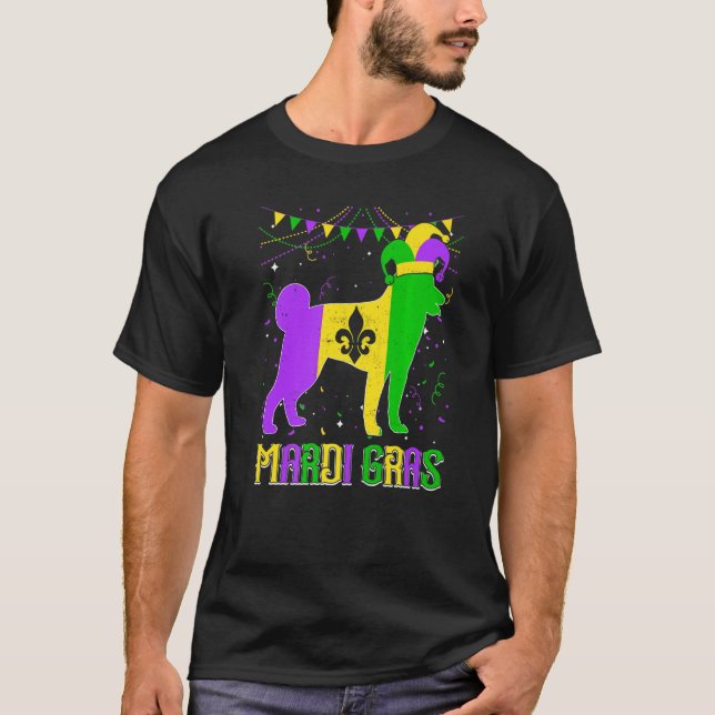Camiseta Divertido Mardi Gras Shiba Inu Dog Dad Mom Mardi G (Anverso)