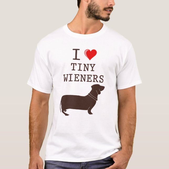 Camiseta Divertido me encanta el pequeño Wiener Dachshund (Anverso)