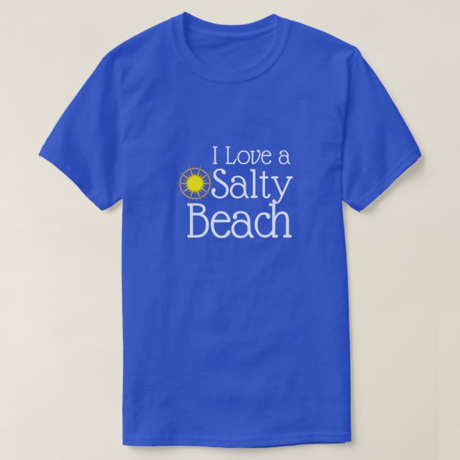 Camiseta Divertido "Me encanta una playa salada" (Diseño del anverso)