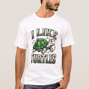 Camiseta Divertido Me gustan las Tortugas Diseño de Camiset