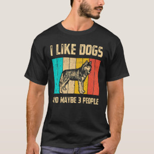 Camiseta Divertido Me Gustan Los Perros Y Quizás 3 Personas