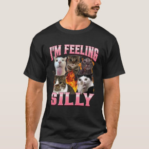 Camiseta Divertido Me Siento Tonto Humor Gato Bonito Meme B