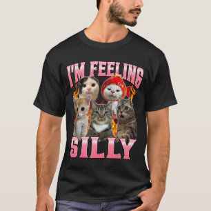Camiseta Divertido Me Siento Tonto Humor Gato Bonito Meme B