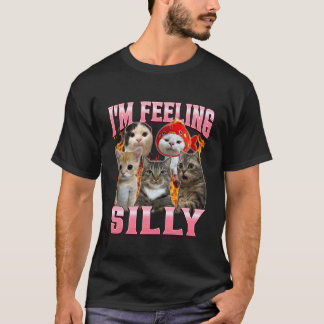 Camiseta Divertido Me Siento Tonto Humor Gato Lindo Meme Bo