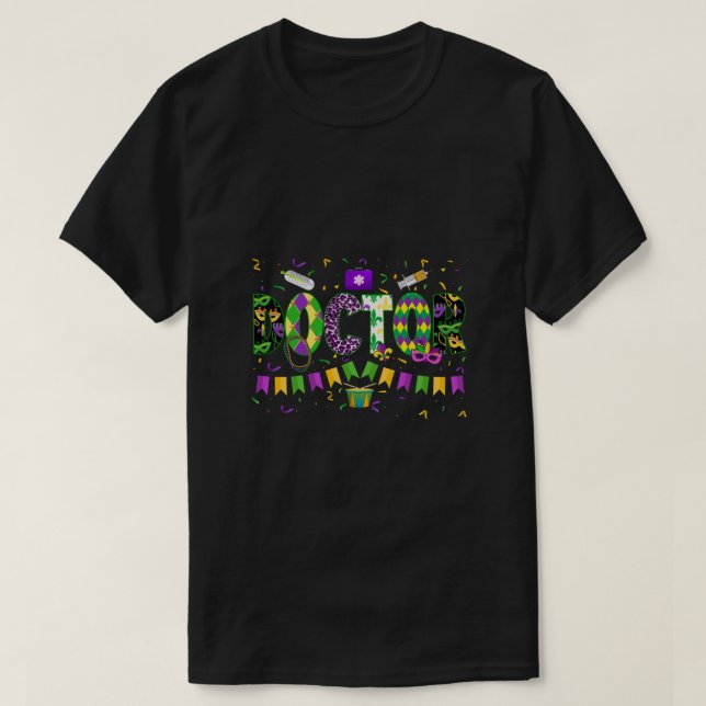 Camiseta Divertido Médica Mardi Gras Desfile de mujeres (Diseño del anverso)