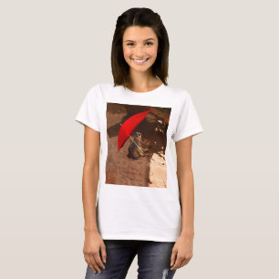 Camiseta Divertido Meerkat Sentado Bajo El Paraguas,