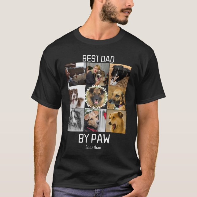 Camiseta Divertido Mejor Papá Por El Personalizado Paw 9 Co (Anverso)