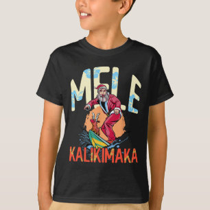 Camiseta Divertido Mele Kalikimaka Navidad Hawaiana Surf S