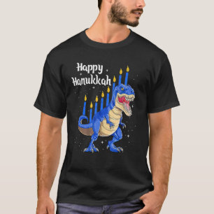 Camiseta Divertido Menorasauro Rex Dinosaur Chanukkah Happy