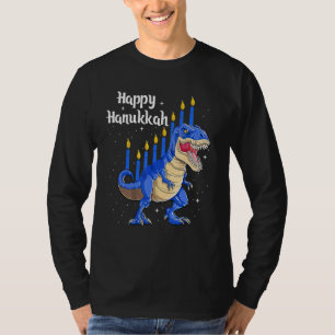 Camiseta Divertido Menorasauro Rex Dinosaur Chanukkah Happy