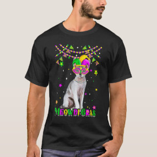 Camiseta Divertido Meowdi Gras Devon Rex Gato Carnaval de M