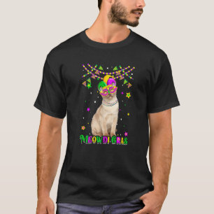Camiseta Divertido Meowdi Gras Gato Birmano Carnaval de Mar