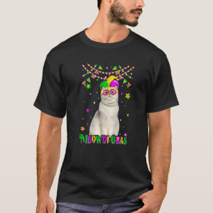 Camiseta Divertido Meowdi Gras Gato Persa Carnaval de Mardi