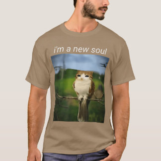 Camiseta Divertido meowl Meme gato búho Meme cerebro podrid