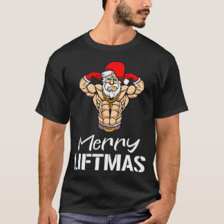 Camiseta Divertido Merry Liftmas Gym Fitness Navidades Homb