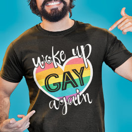 Camiseta Divertido mes de orgullo lgbt despertó gay de nuev