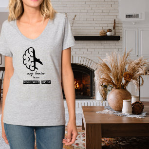 Camiseta Divertido Mi cerebro está en modo avión Compañero 